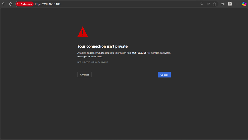 Show the browser warning. 