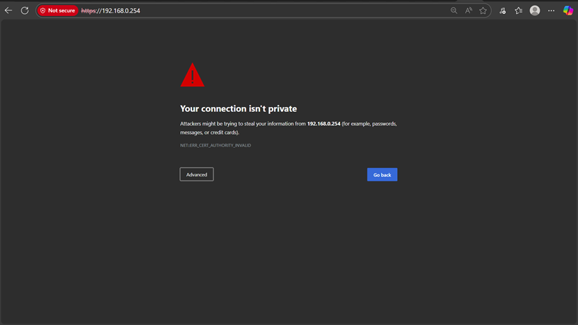Screenshot shows the browser warning.