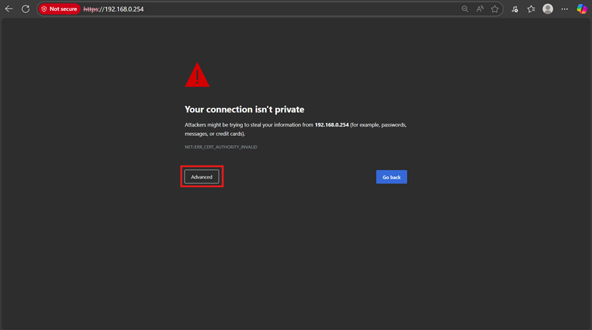Picture highlights the advance button.