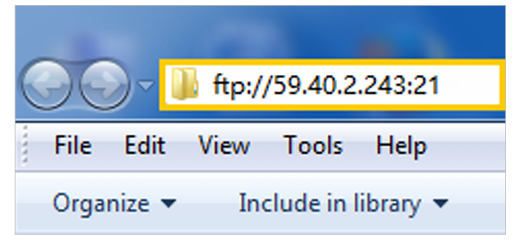 Type the server address in File Explorer.