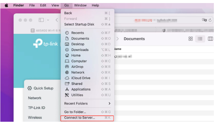 Open Connect to Server on Finder_Go.