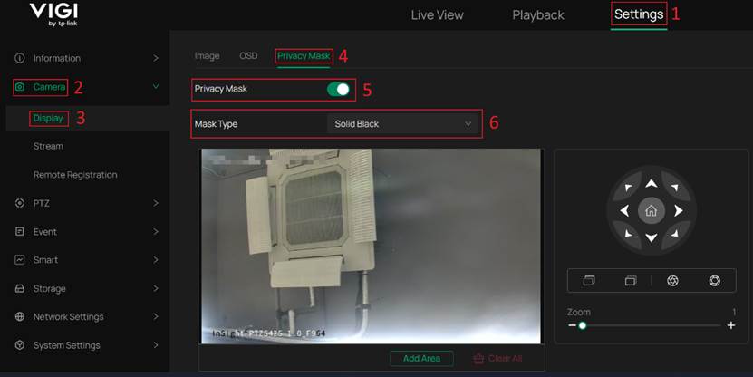 Show the position of Privacy Mask configurations.