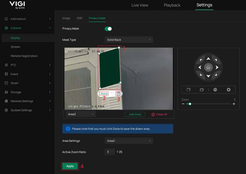 Adjusting or deleting Area2.