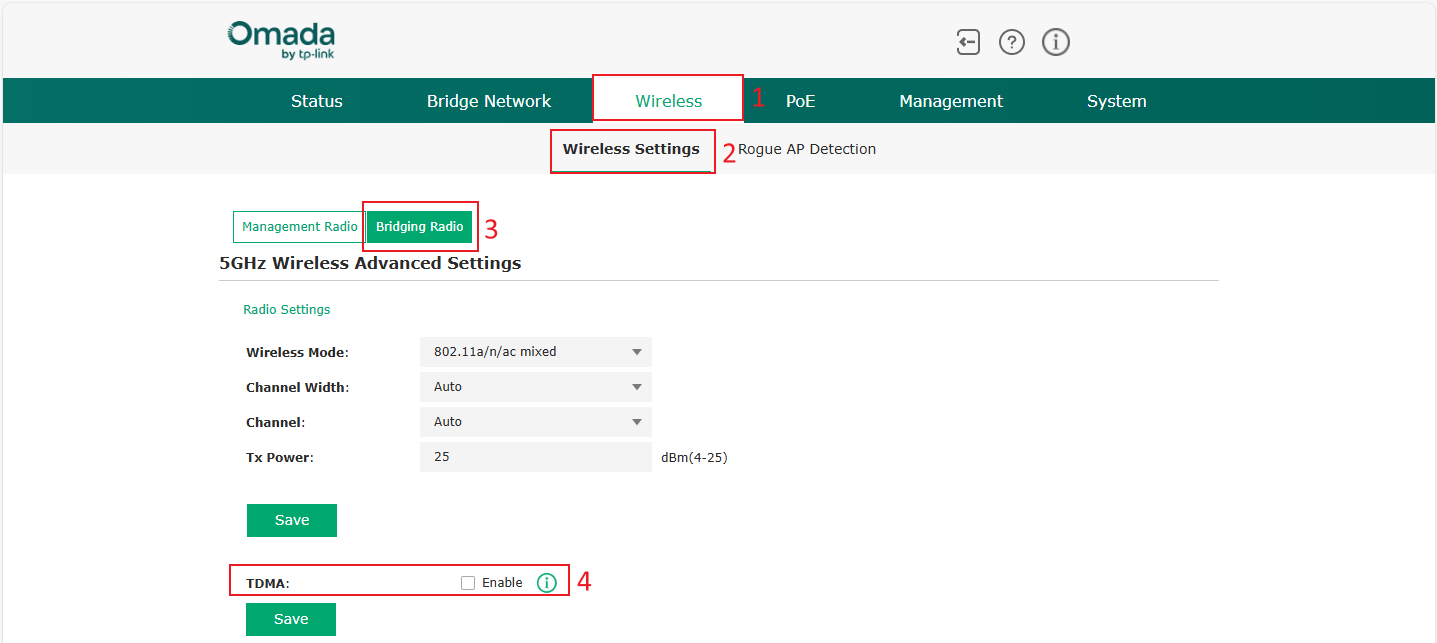 Show the location of the TDMA.