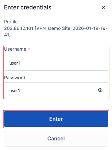 Show an example of configuring credentials.