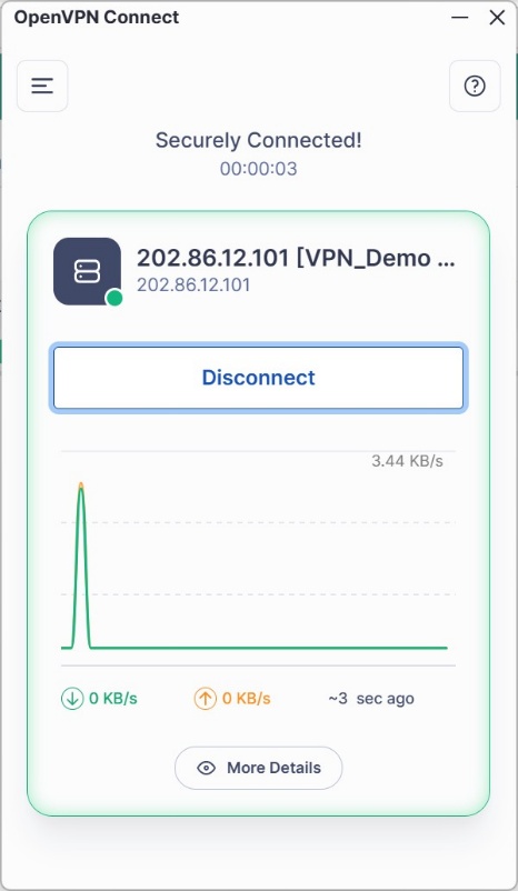Show an example of a successful connection.