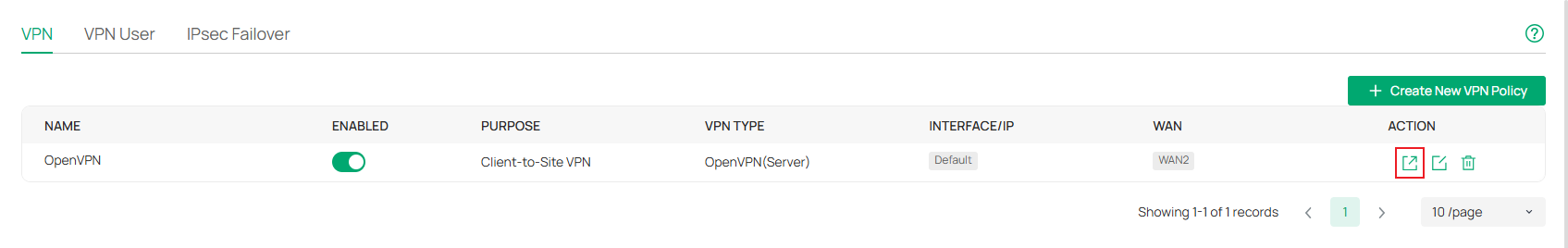 Show the position of the export button.