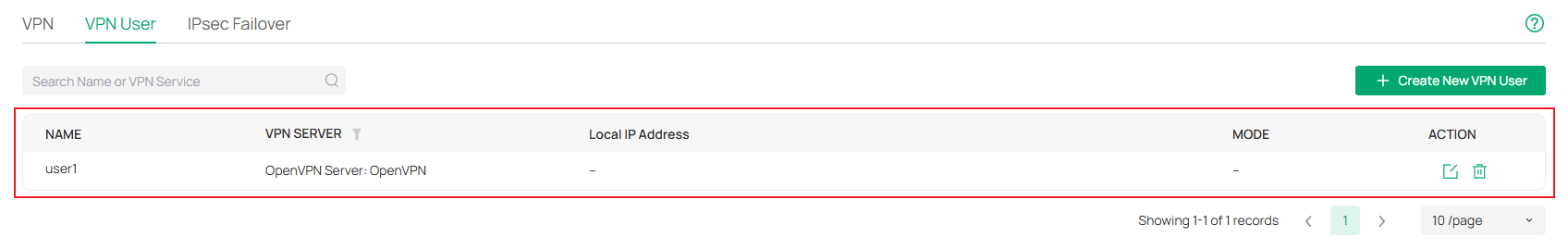 Show the configuration result.