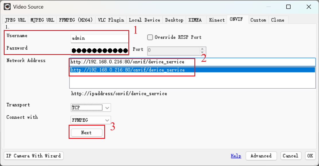 Configure the camera’s parameters.