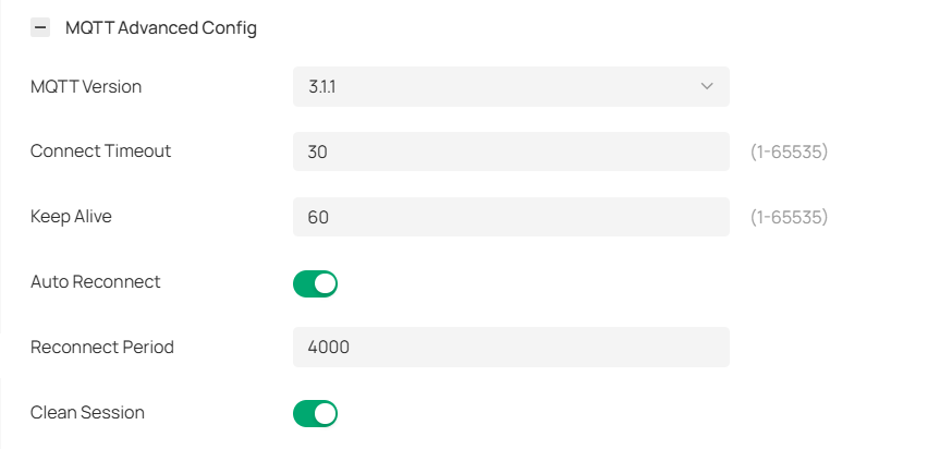 Show MTQQ Advanced Config page.