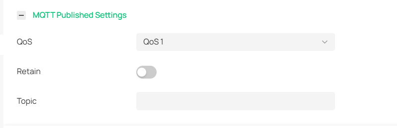 Show MQTT Published settings.