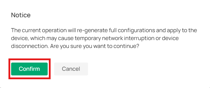 Show confirm button on the pop-up window.