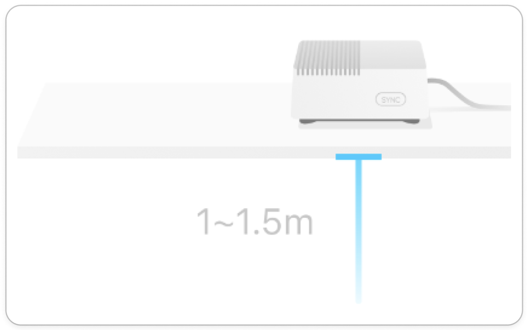 Place the Hub in a higher position, around 1-1.5 meters.