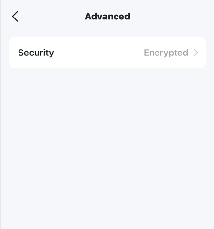 The Advanced settings page on the Tether app.