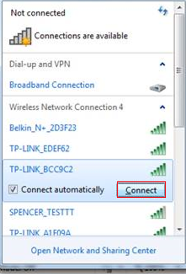 Click the Connect icon.