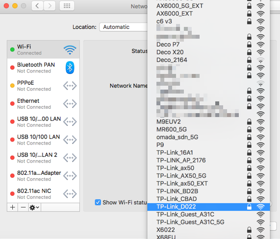 Show your Wi-Fi network name.