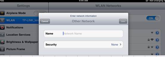 Enter wireless network name.
