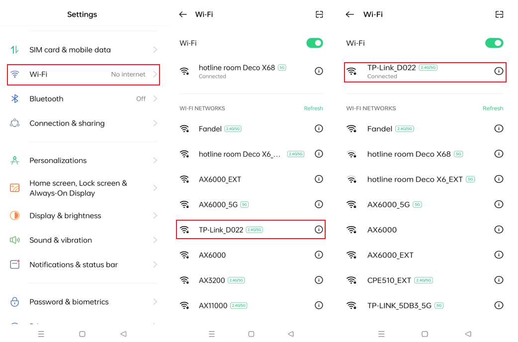 The process of Wi-Fi connection.