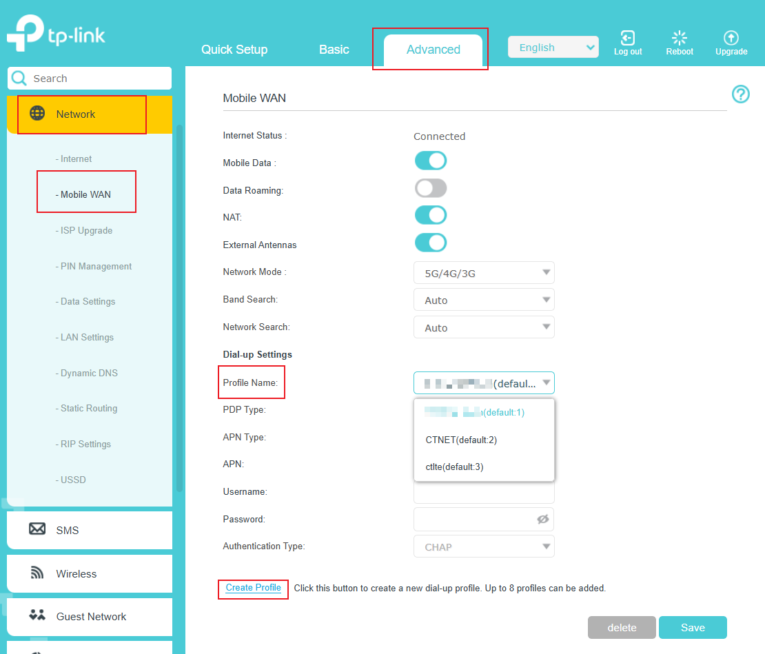 The location to change the Profile Name.