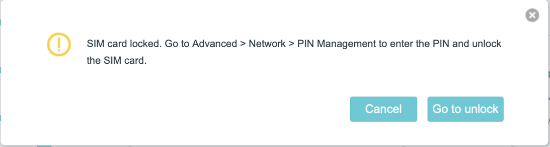 The web management page shows the SIM card locked.