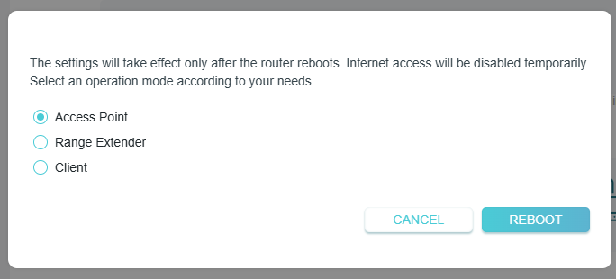 The confirmation window of the reboot reminder.