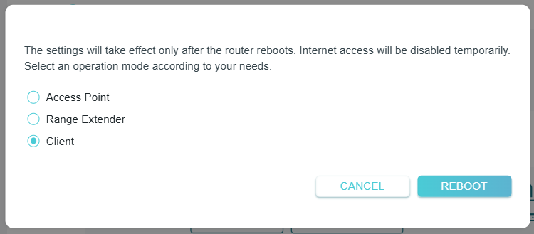 The confirmation window of the reboot reminder.