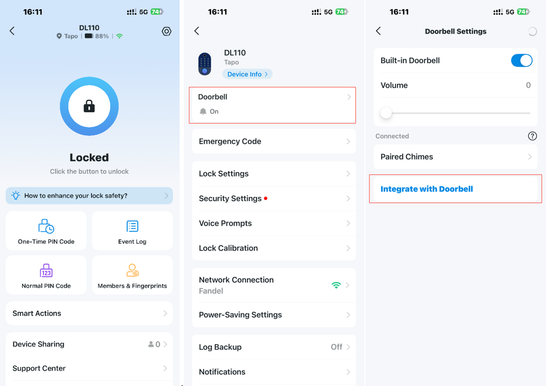 Integrate with Doorbell option.
