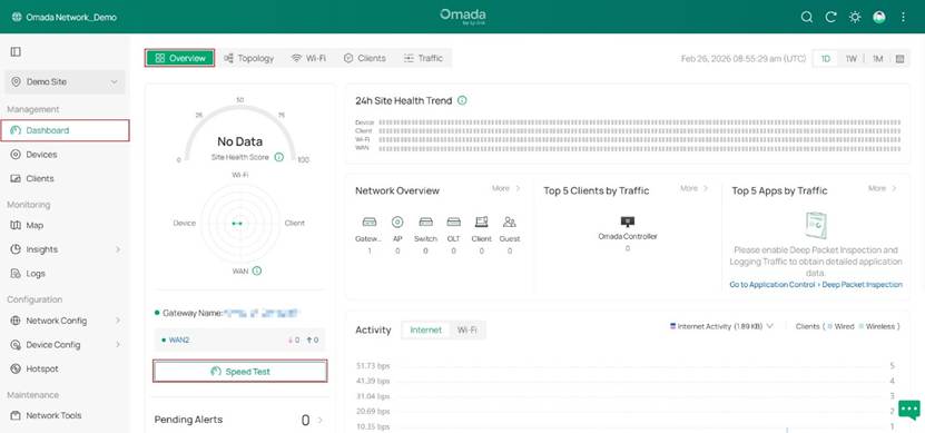 Show the way to make a manual speed test.