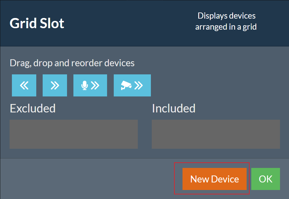 Agent DVR New Device selection screen.