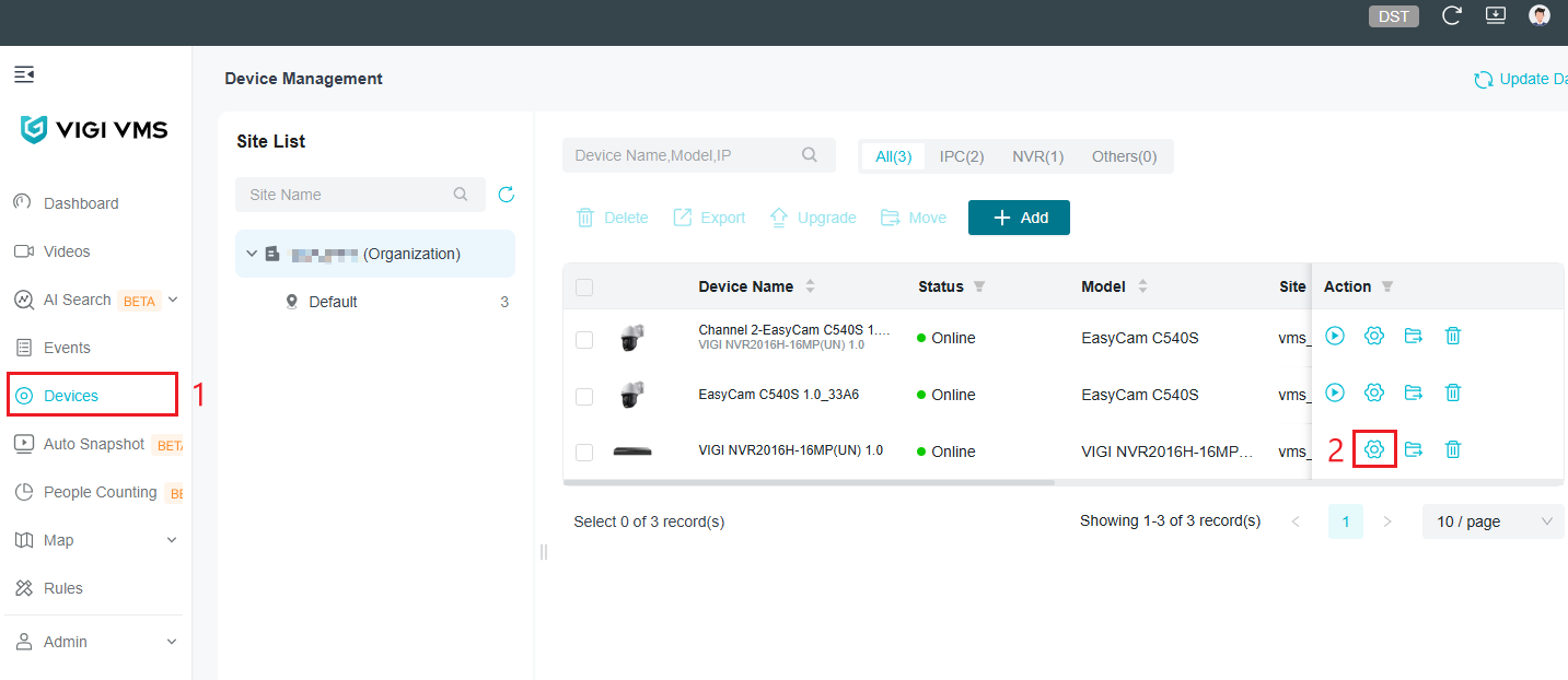 Finding the edit button within the Devices screen.