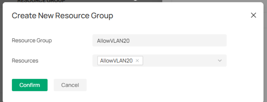 Display the create resource group page.