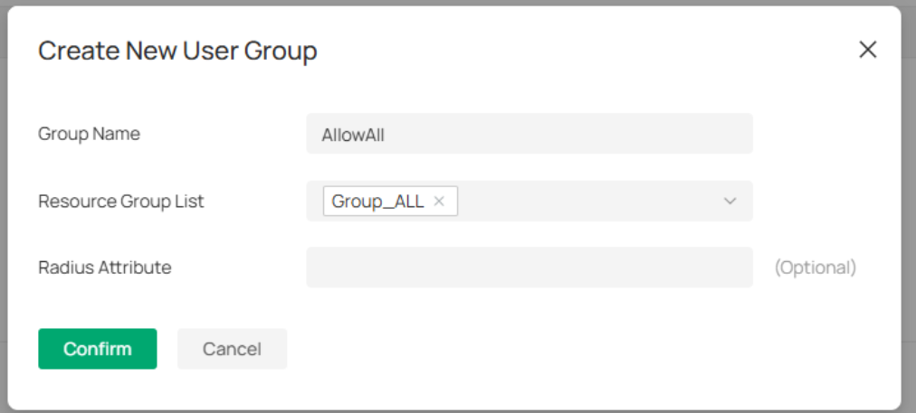 Display the create new user group page.