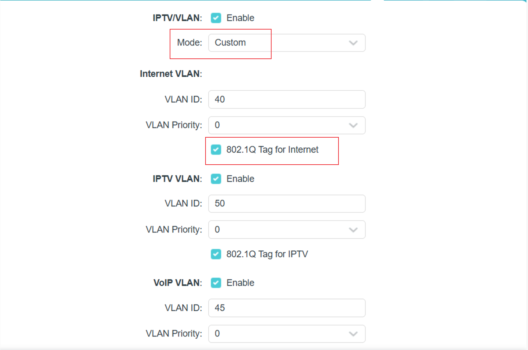 IPTV Settings Page