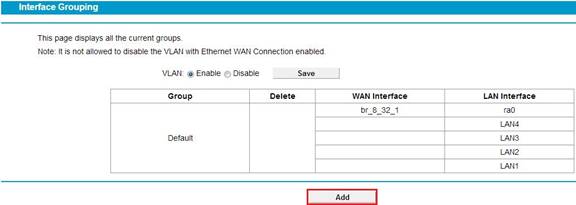 The way to Add Interface Grouping.
