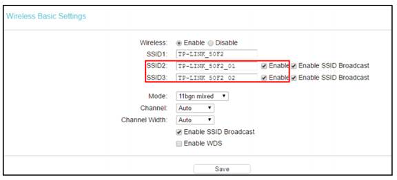 Enable the wireless SSID for IPTV.