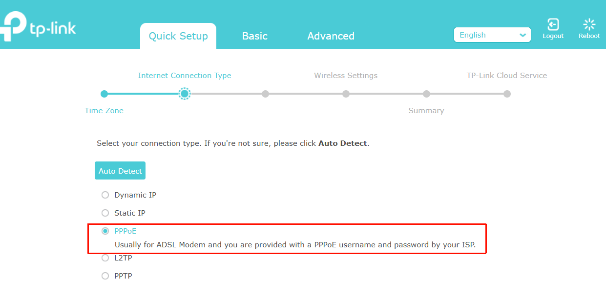The choice of PPPoE.