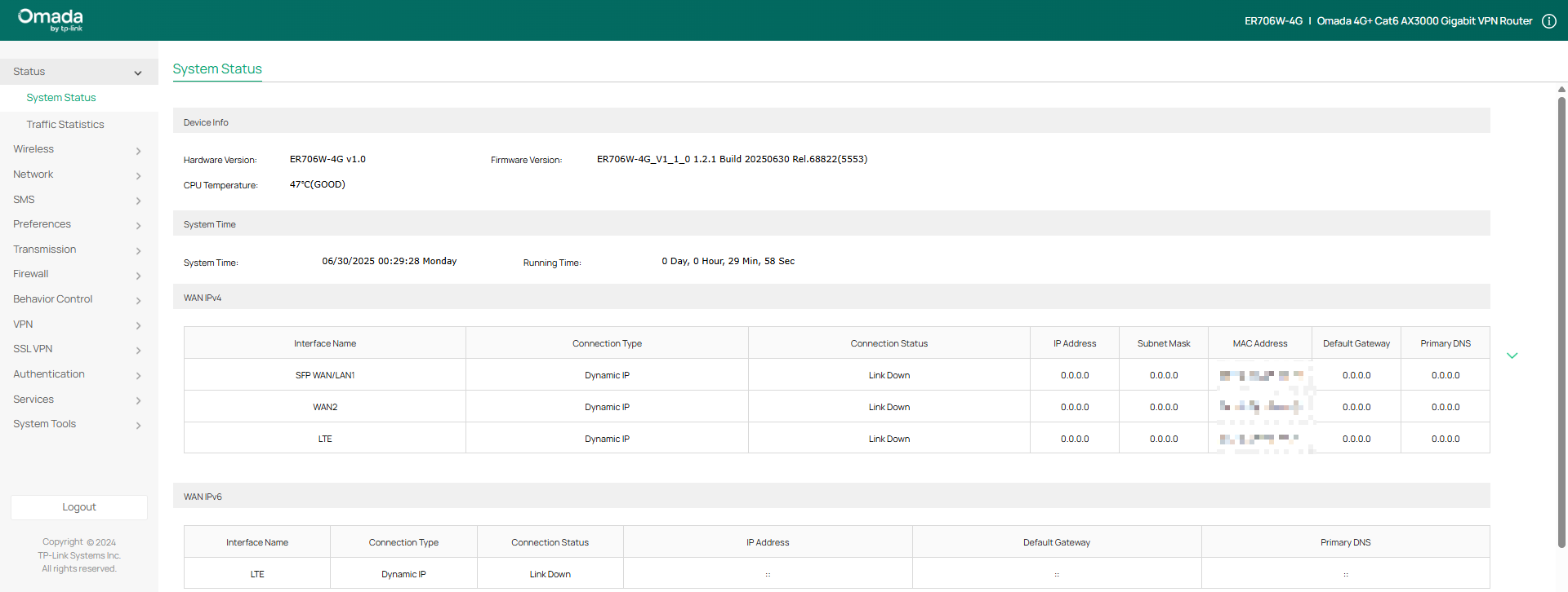 Router’s Summary Screen