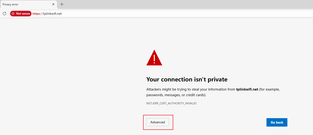 Select Advanced on the page