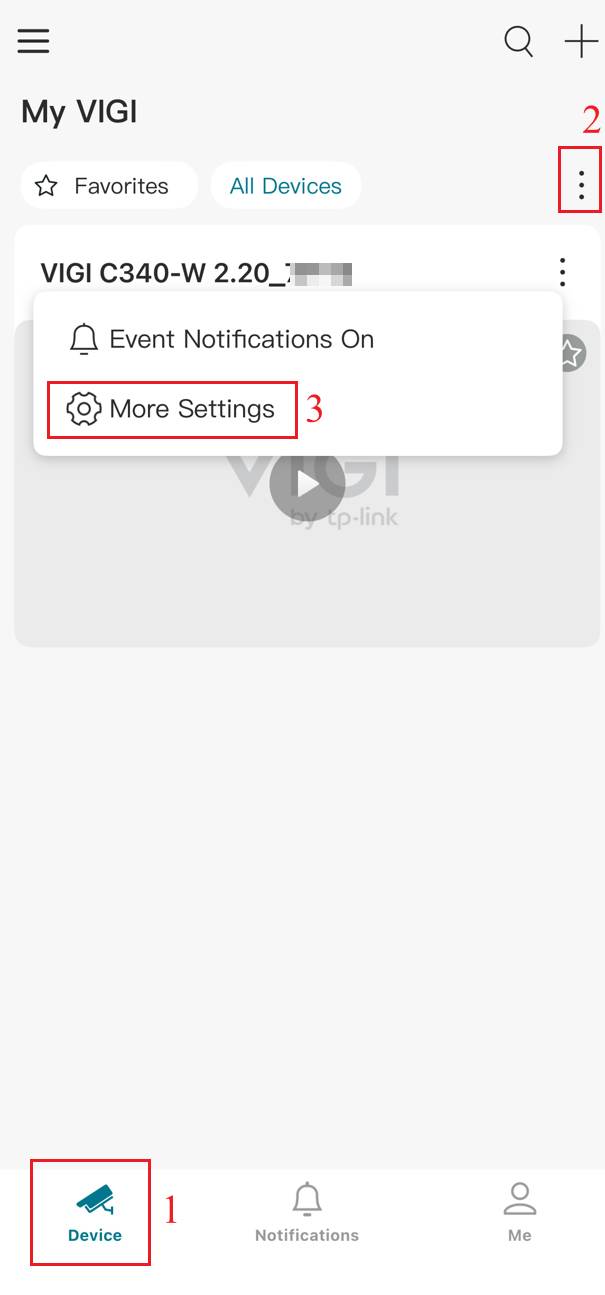 Go to VIGI camera’s settings page.