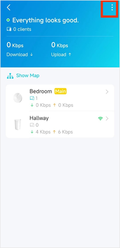 Screenshot showing the location of the "Reboot Network" and "Delete Network" button.