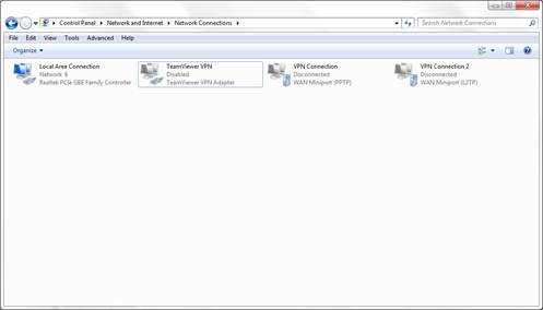 Screenshot of Windows Network Connections panel showing multiple active connections.