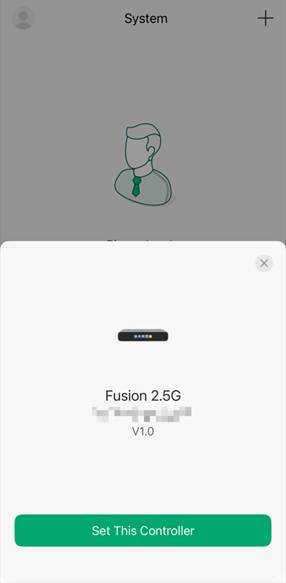 Show an example of finding an Omada Fusion Gateway on the Omada APP.