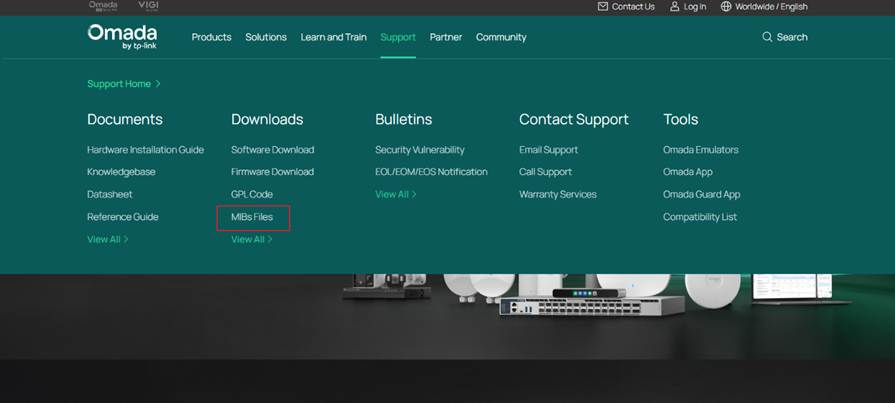 Show the position of MIBs Files.