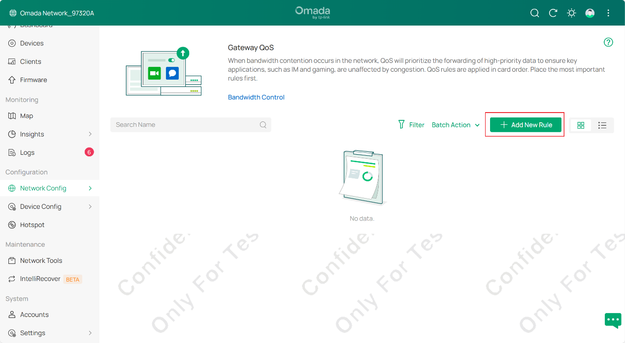 show where to add new QoS rules