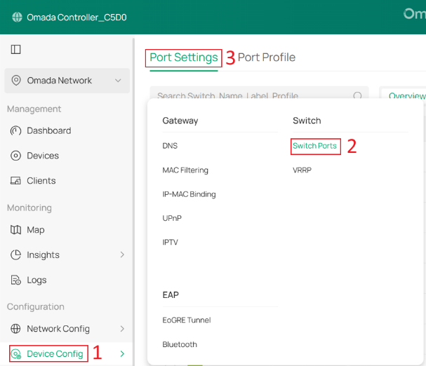 Go to Port Settings.