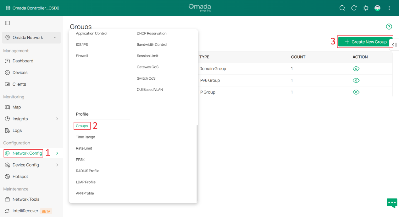 Create IP groups for all of the LAN network.