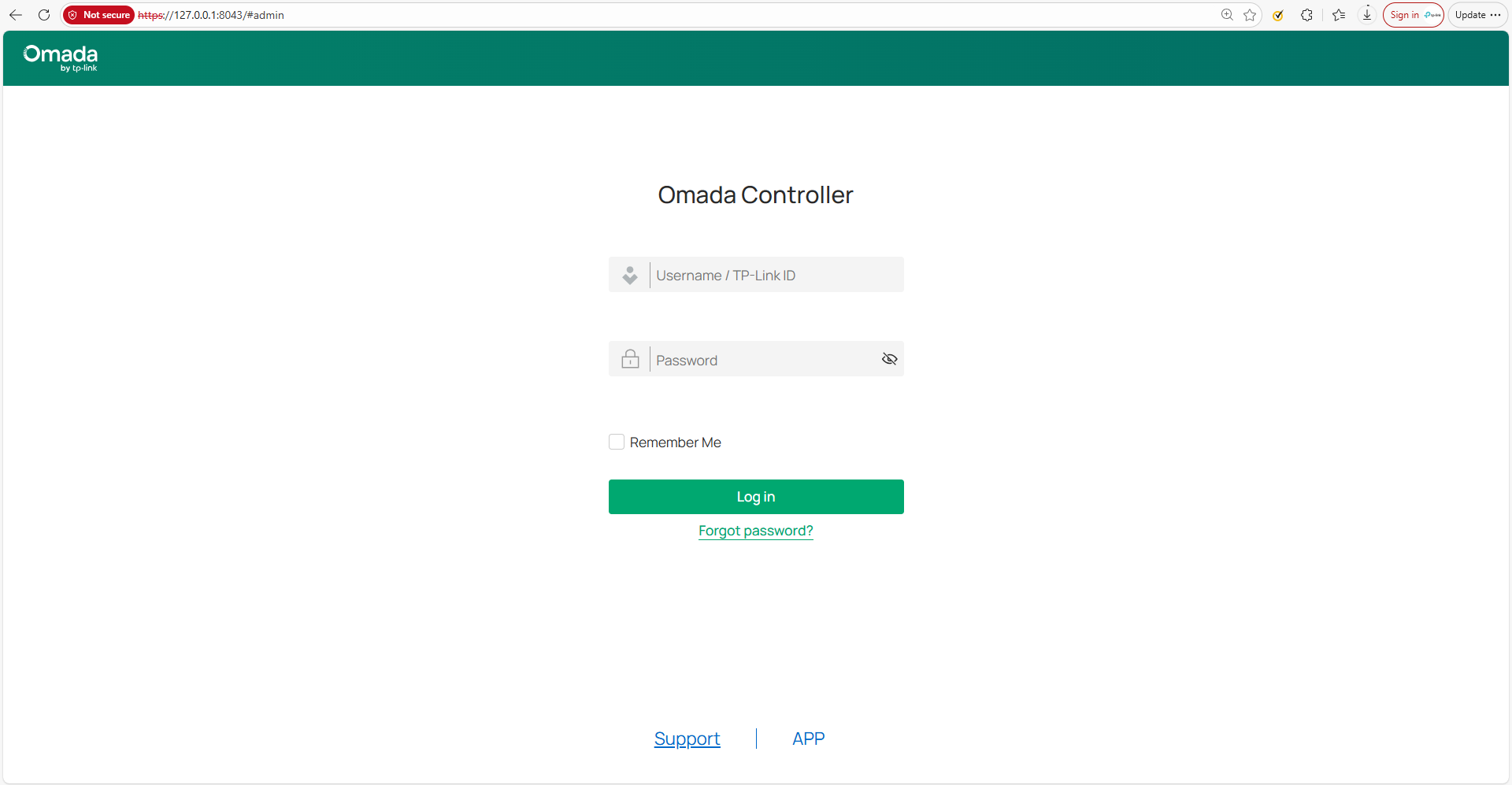 Show the login interface.
