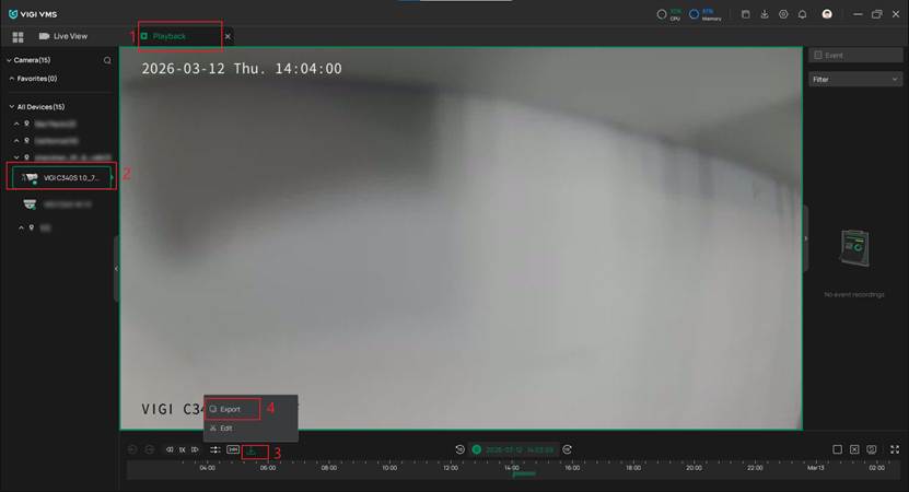Show the location of the export option.