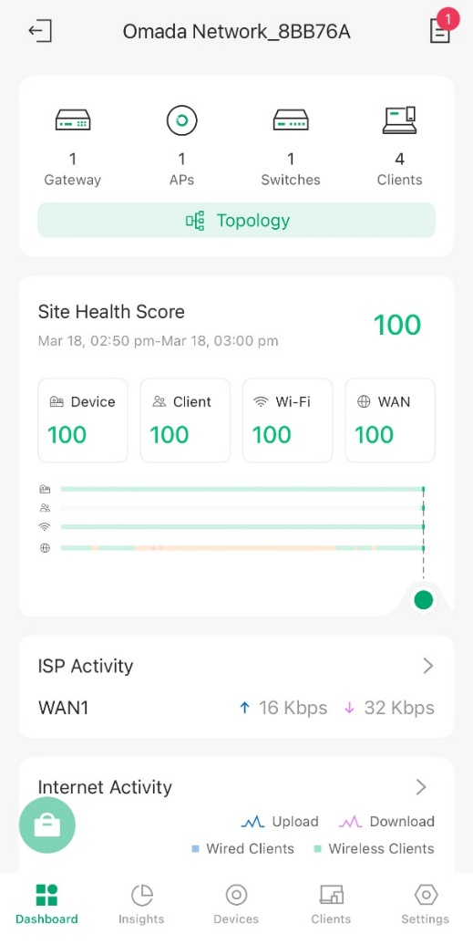 a screenshot showing the Omada APP's Fusion management page.