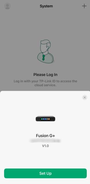The Bluetooth‑triggered setup page.